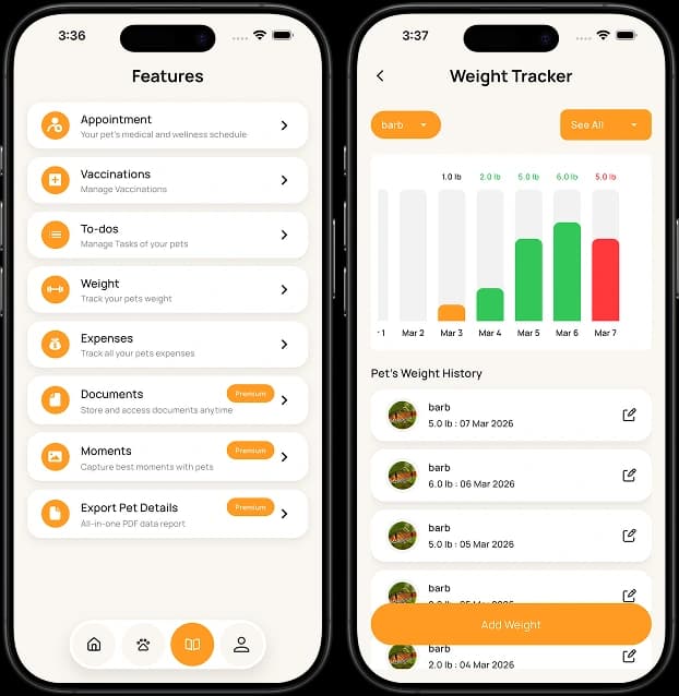 Note Pet app experience