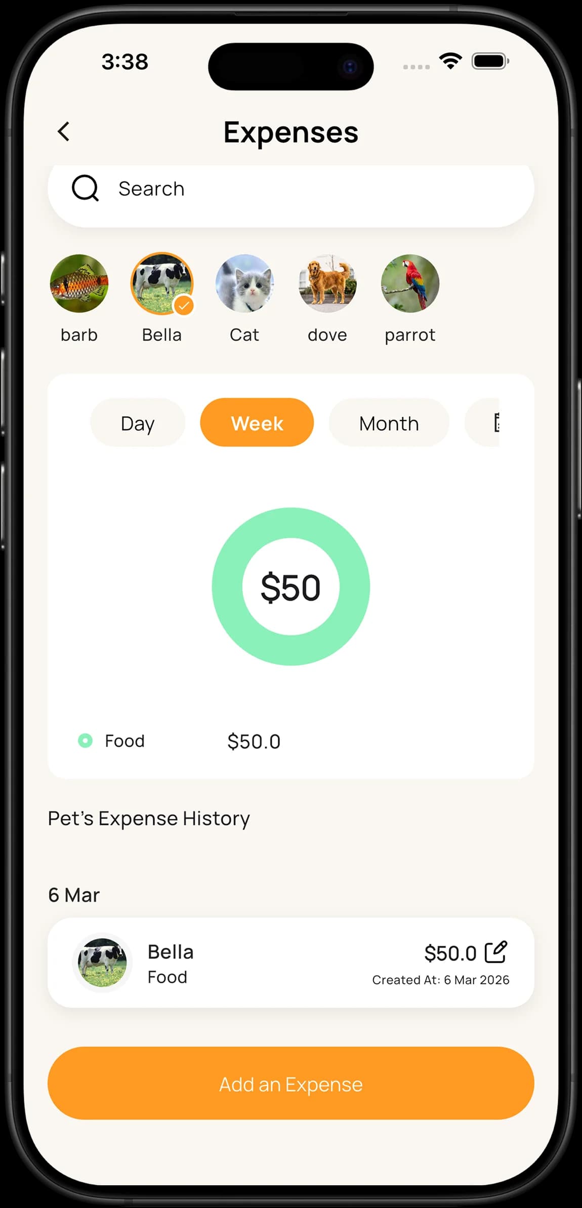 Note Pet app screen 4